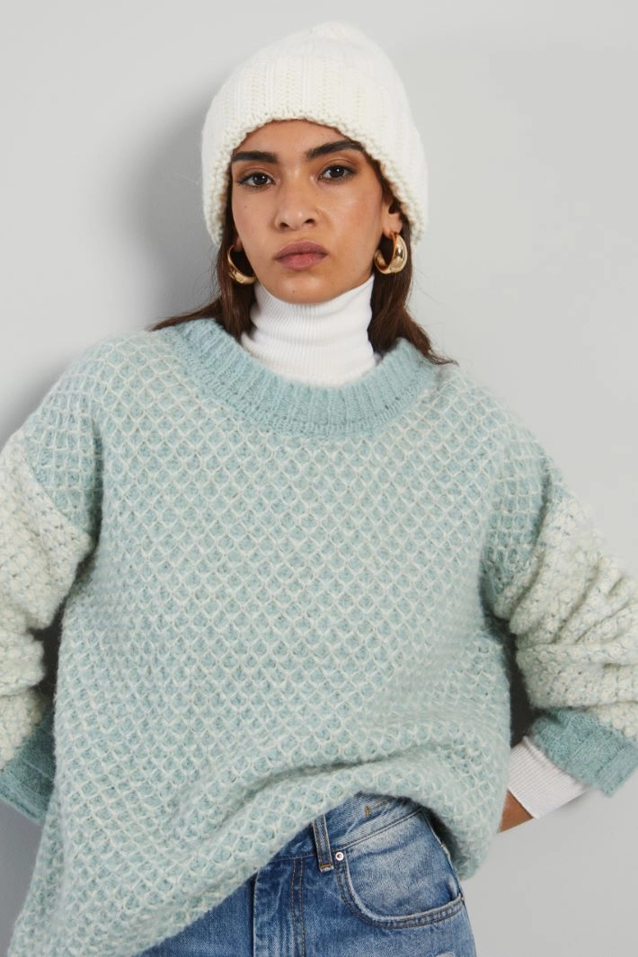 Turn-up beanie hat - WHITE