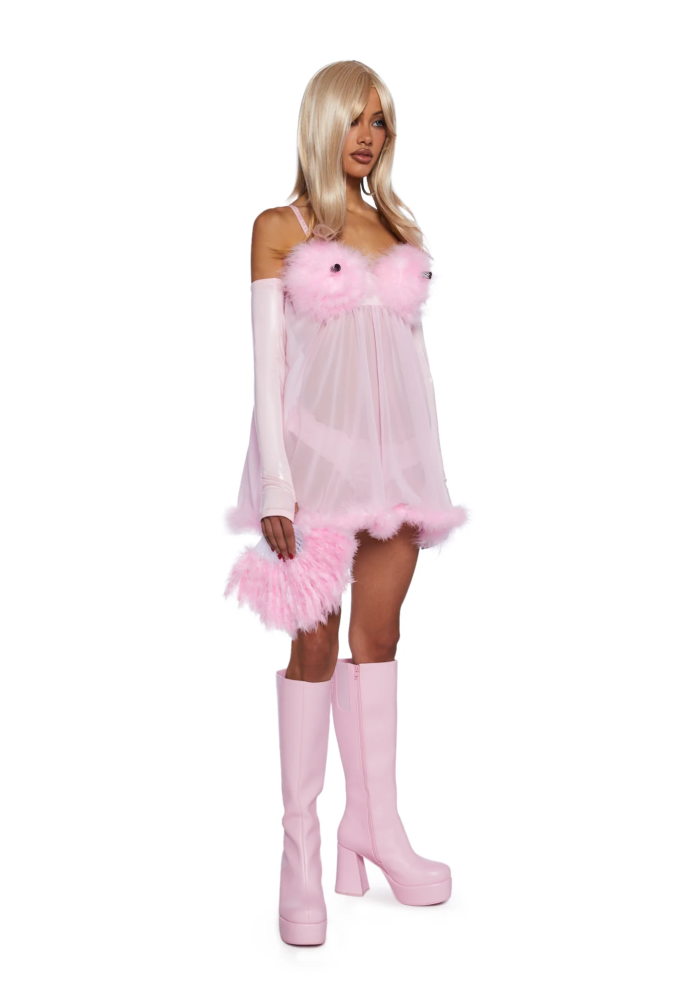 Fembot Babe Wig & Costume