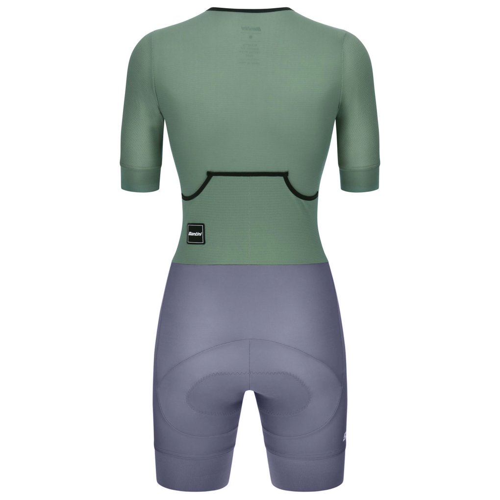 Santini Leaf Trisuit Women 5T774LIMGLEAF - acqua