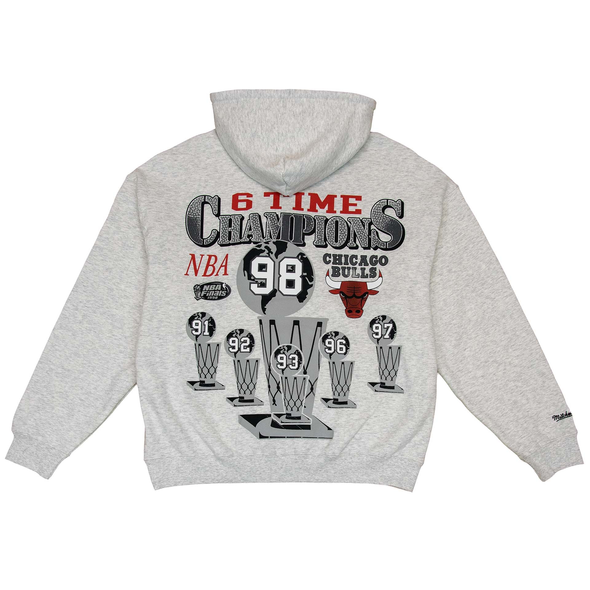 Chicago Bulls 6 Time Champs NBA Hoodie Silver Marle