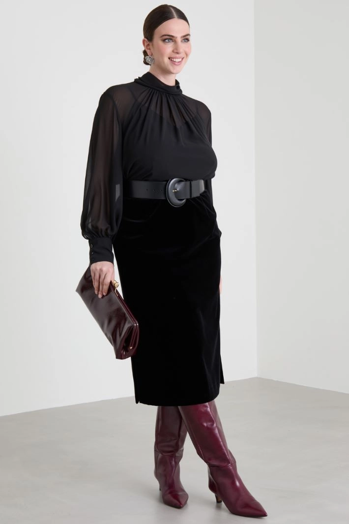 Georgette tunic - BLACK