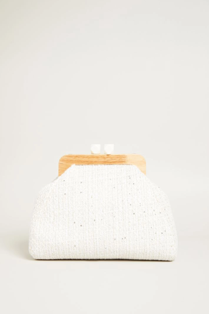 Maxi bouclè clutch - WHITE BEIGE