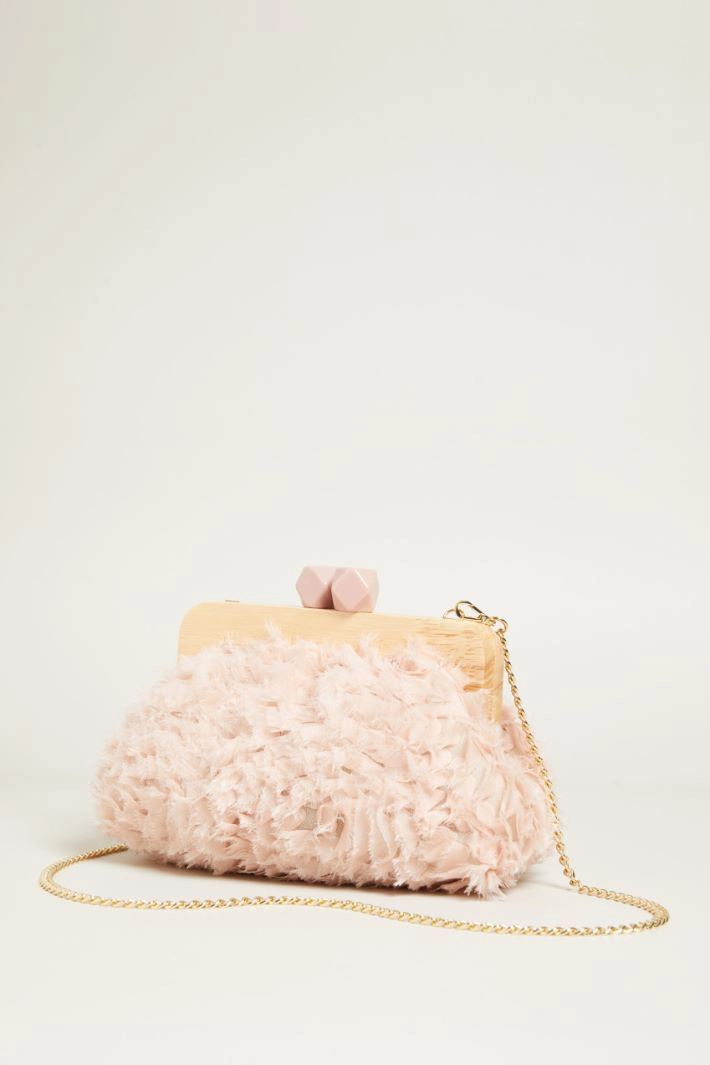 Feather-effect clutch - PINK