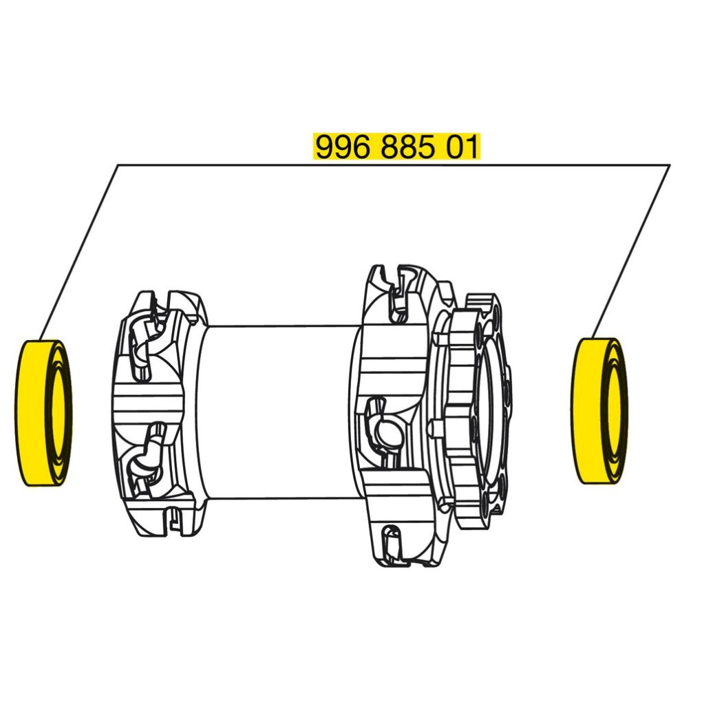 Mavic Front Wheel Hub Bearings 9/15 Disc 6 Bolt - 99688501