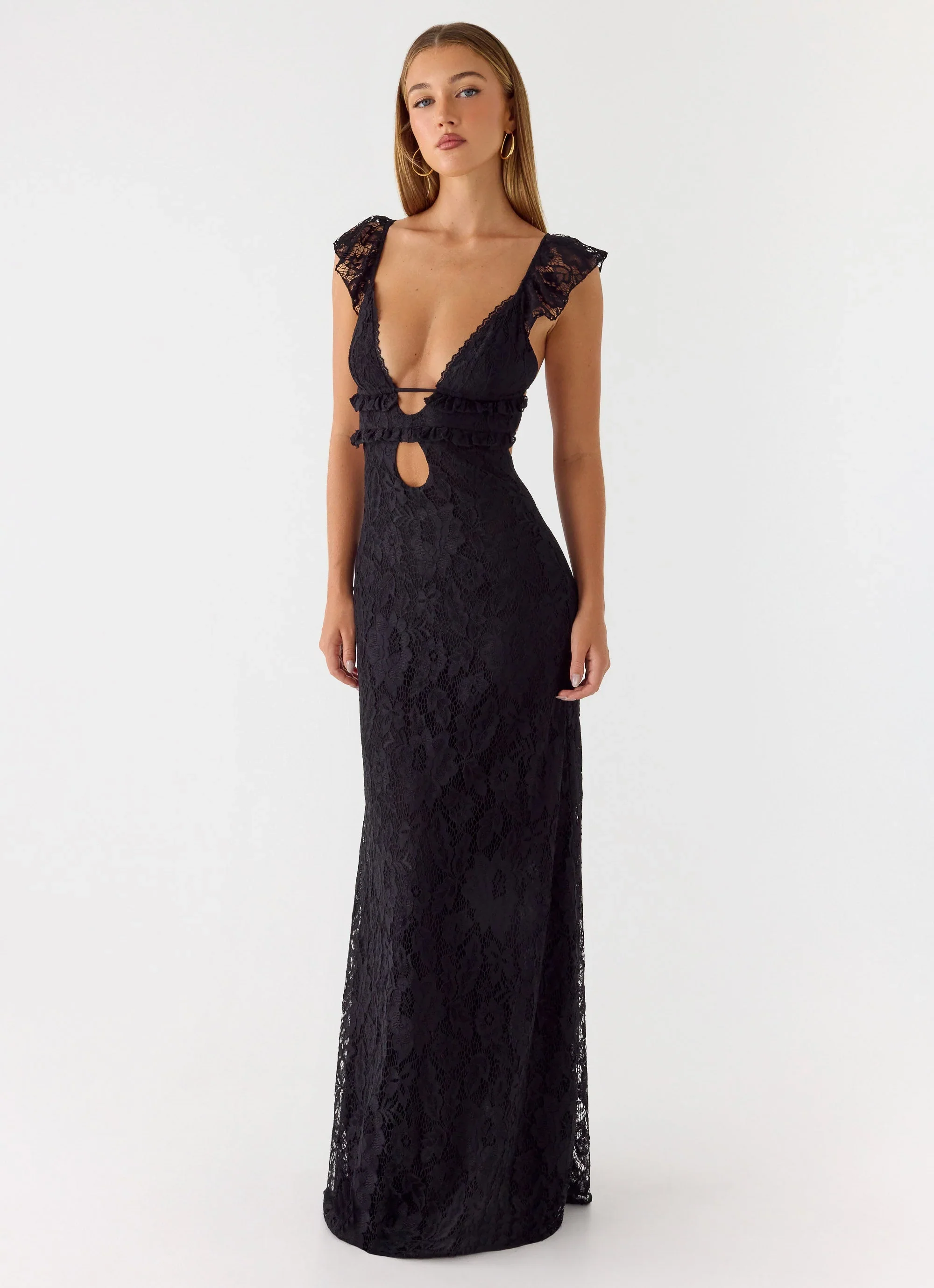 Giulia Lace Maxi Dress - Black