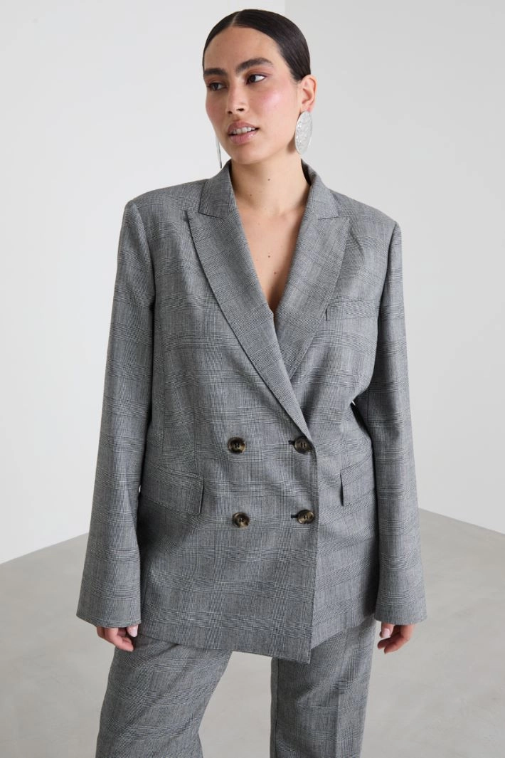 Wool batavia blazer - GREY