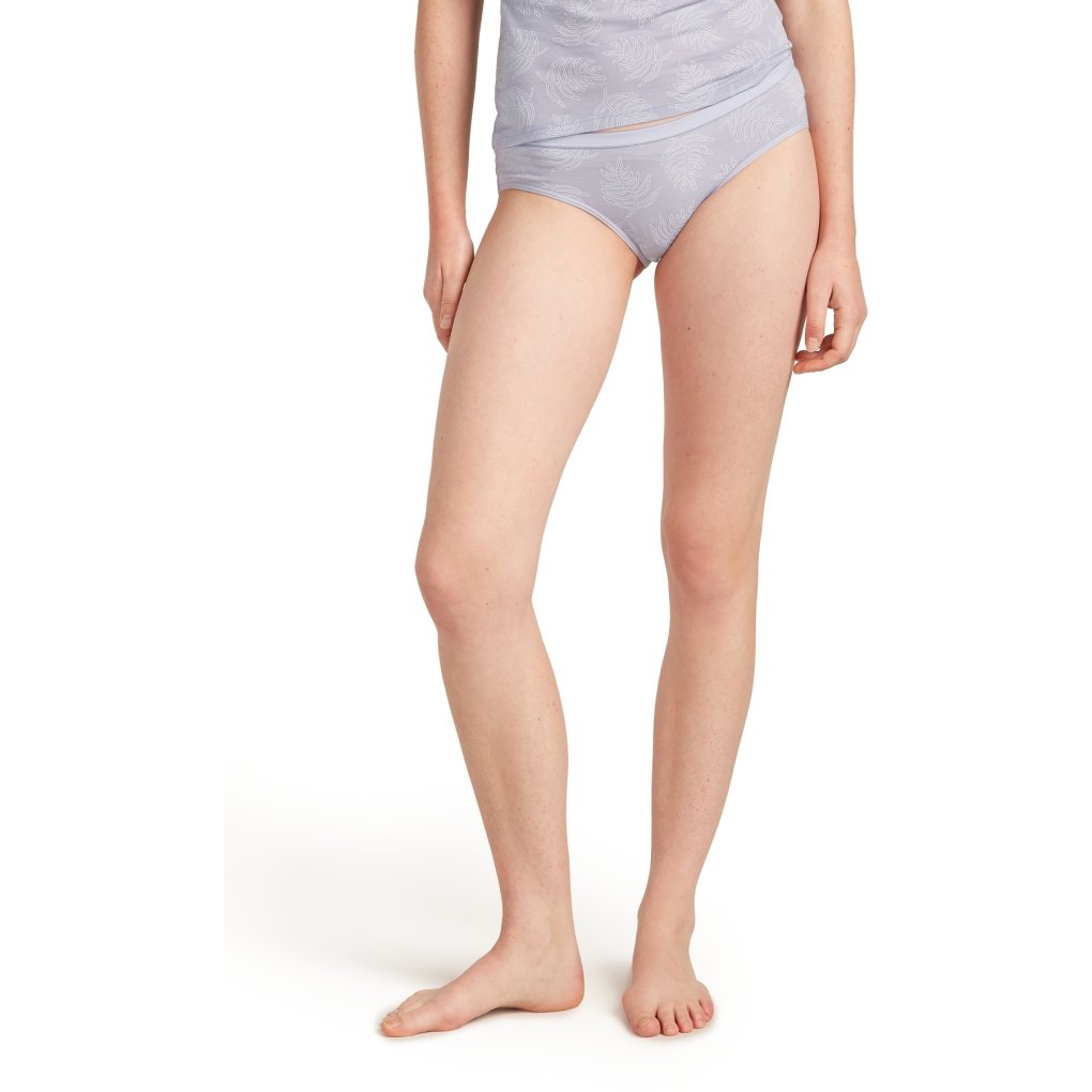 Icebreaker Merino 150 Siren Hipkini Briefs Fresh Ferns AOP Women - Grey Quartz/Snow
