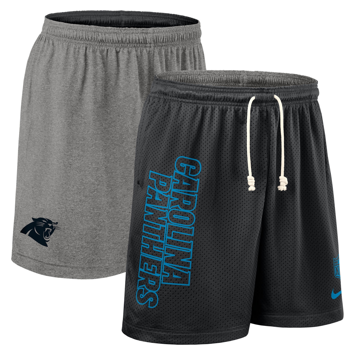 Carolina Panthers 2025 NFL Sideline Reversible Mesh Nike Dri-FIT Shorts Black
