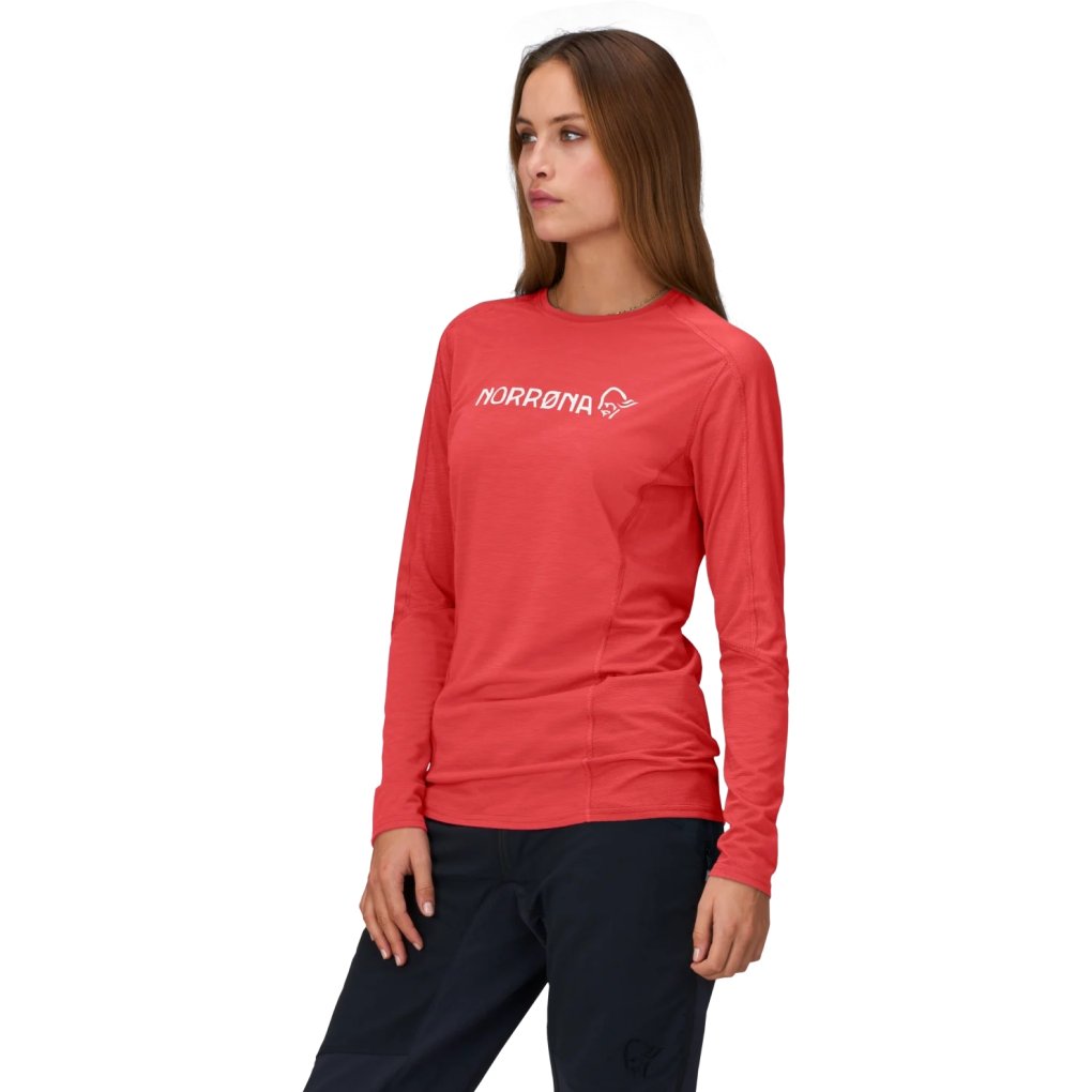 Norrona falketind equaliser merino round Neck Shirt Women - Paprika Red