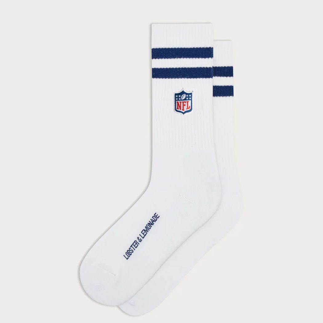 NFL Shield L&L '90 Classics NFL Crew Socks White