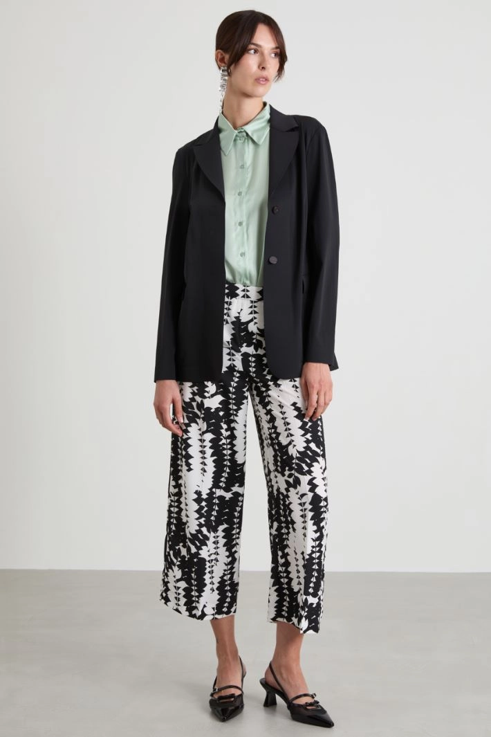 Technical jersey blazer - BLACK