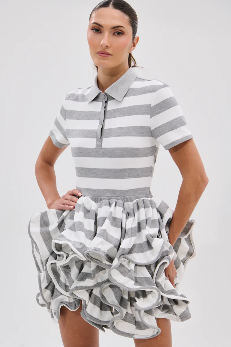 Office Siren Striped Shirt Dress