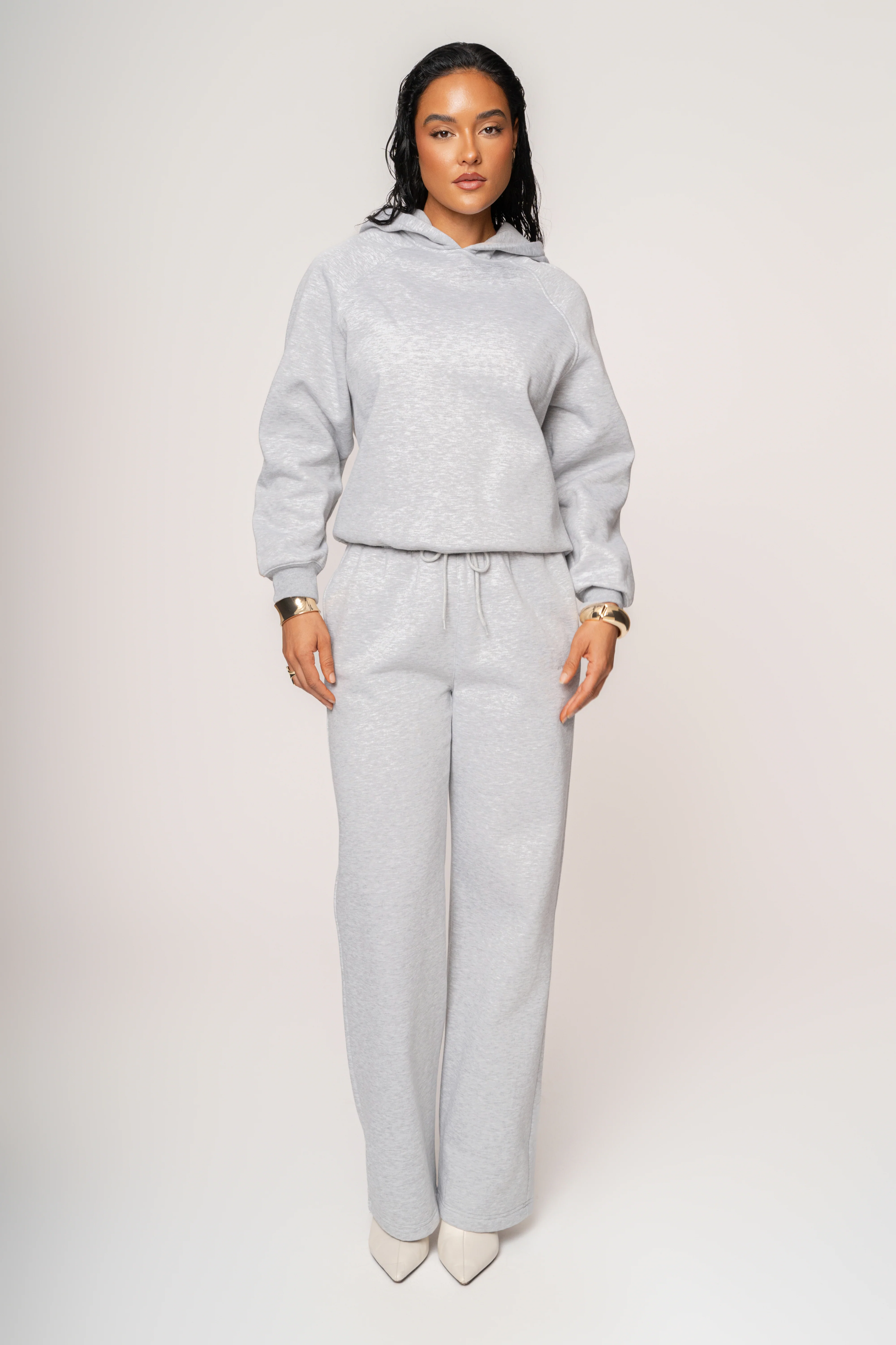 Heather Grey JLUXLABEL Logo Fleece Pants
