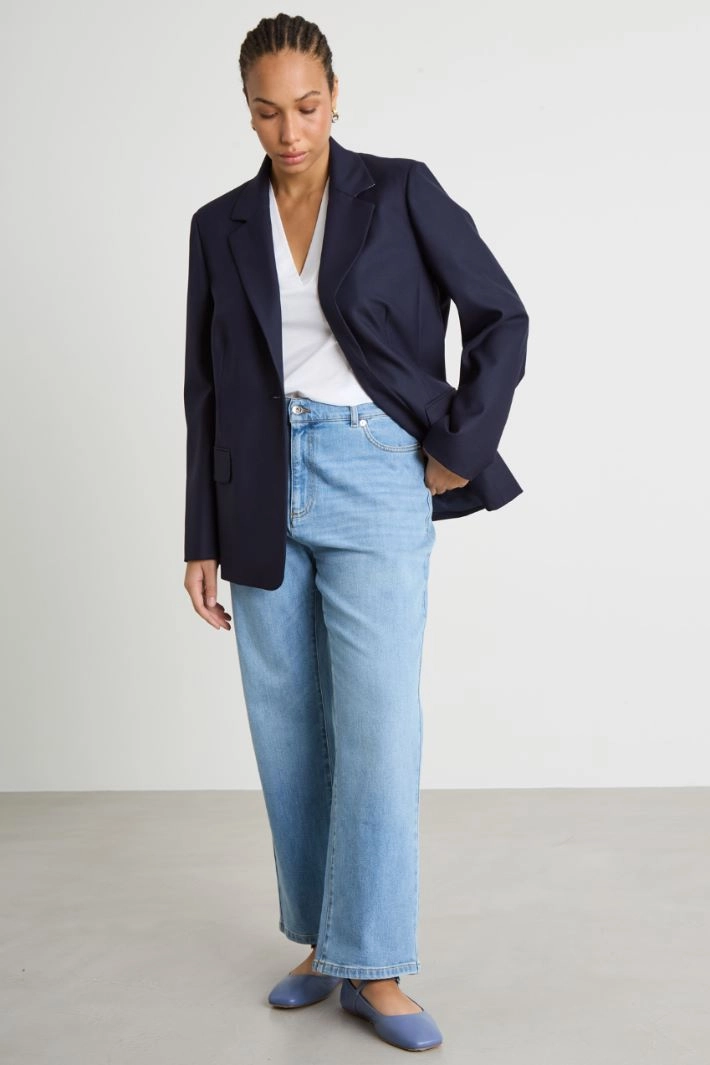 Straight cropped jeans - LIGHT BLUE