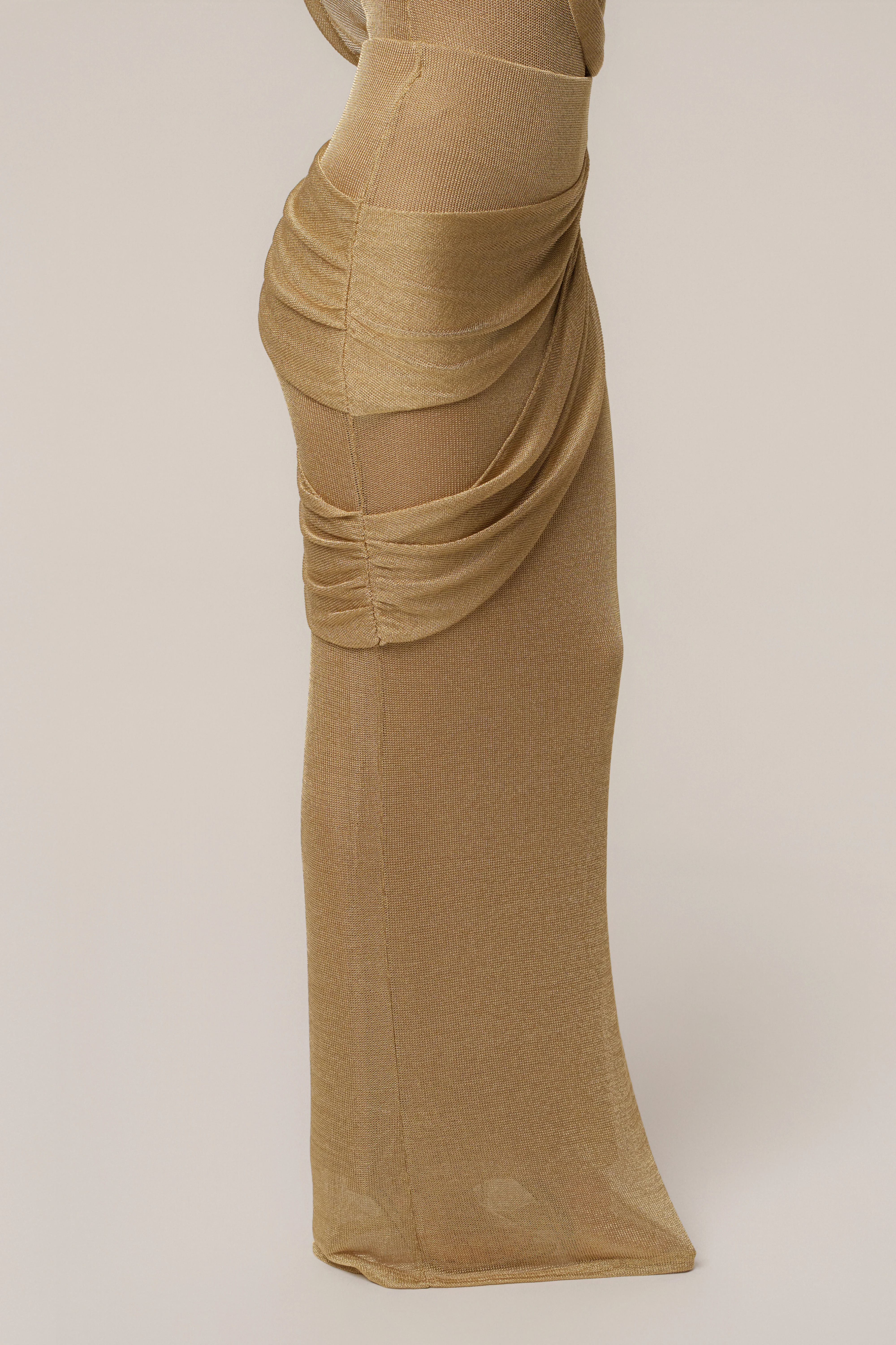 PRE-ORDER Gold Opulent Metallic Maxi Skirt