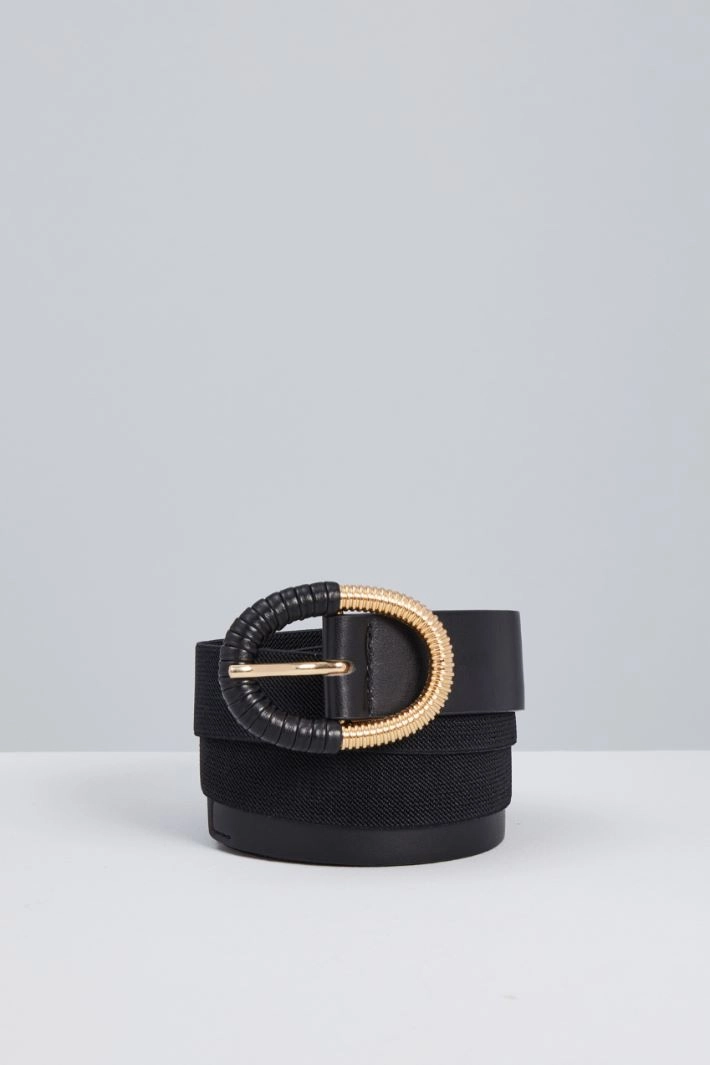Belt with oval buckle - BLACK