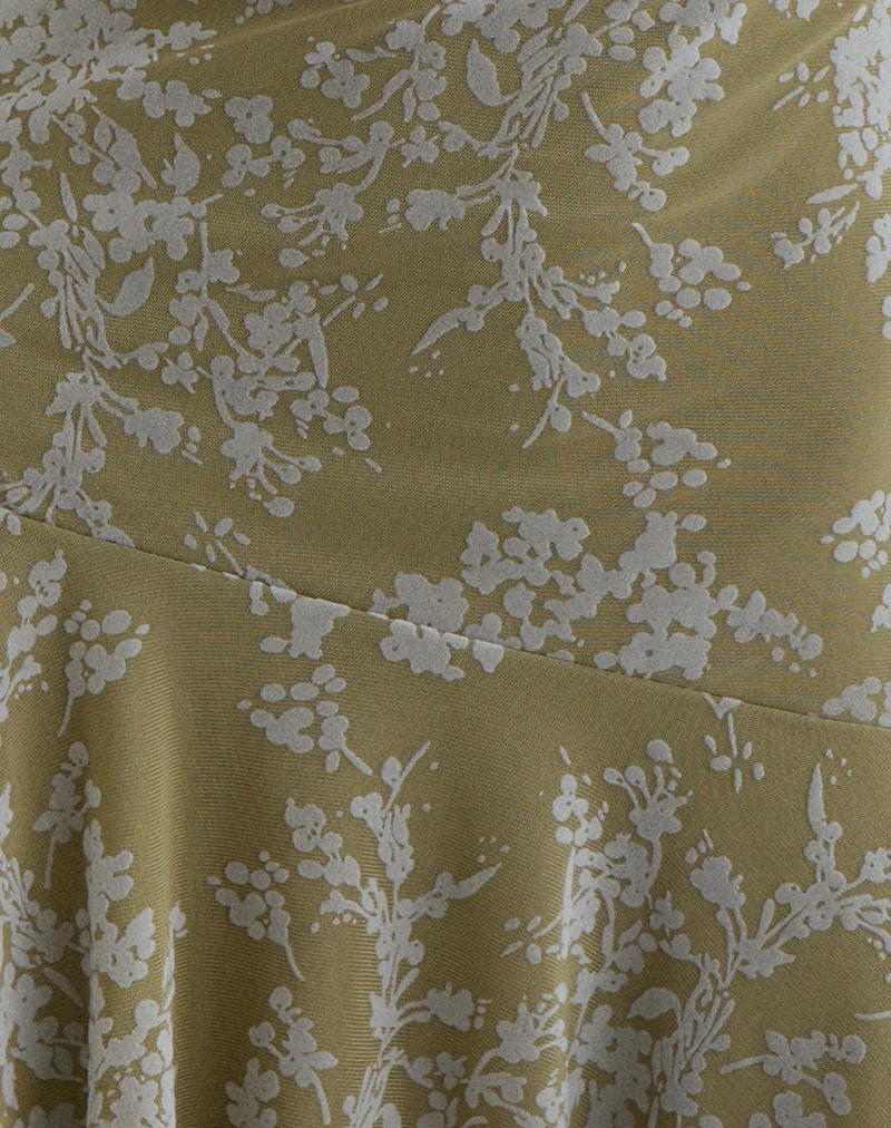 Ruhato Mini Dress in Moss Petal Olive
