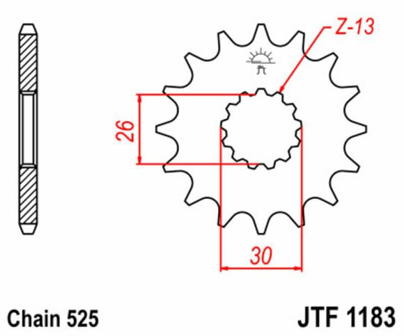 JT. Standard steel 1183 - 525Ref: Jtc01088A / 1077211001