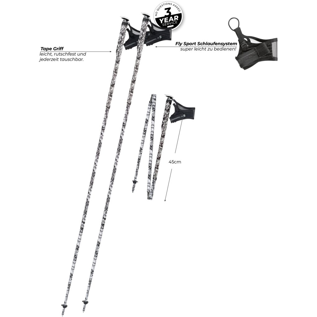 Komperdell Erlkönig FXP Trekking Poles (Pair) - black/white