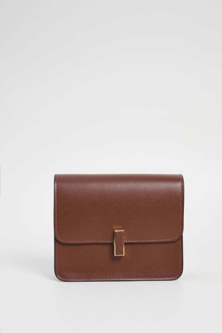 Leather shoulder bag - BROWN