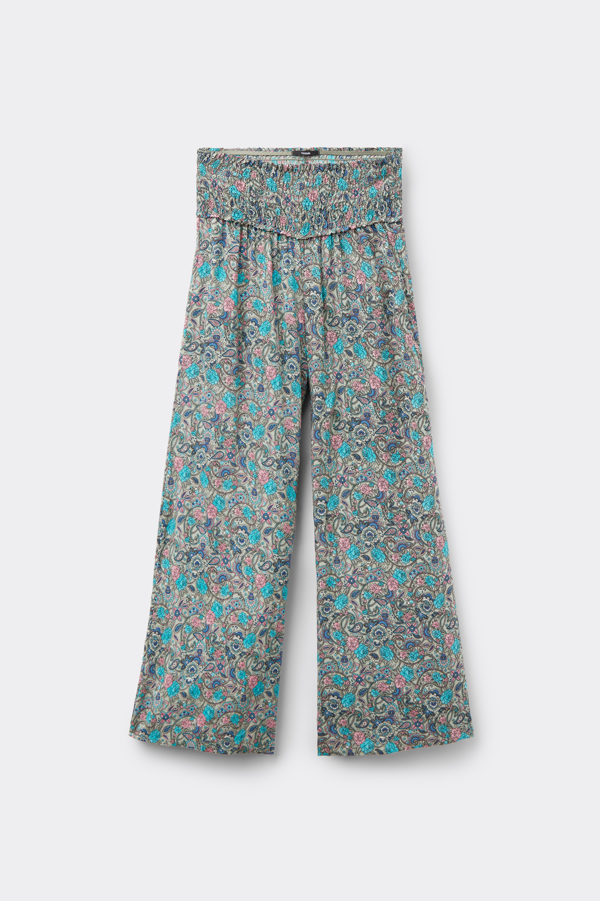 Stitched-Smock Canvas Cropped Trousers