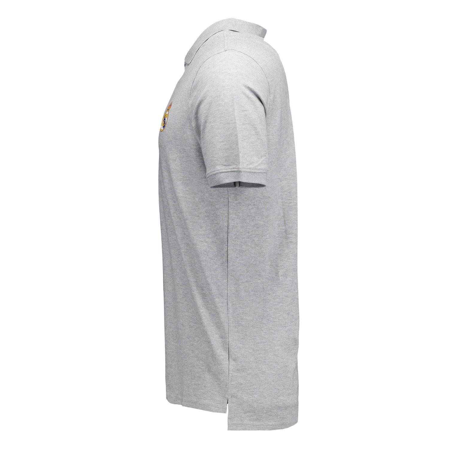 Mens ECO Essentials Real Madrid Color Crest Polo Light Grey