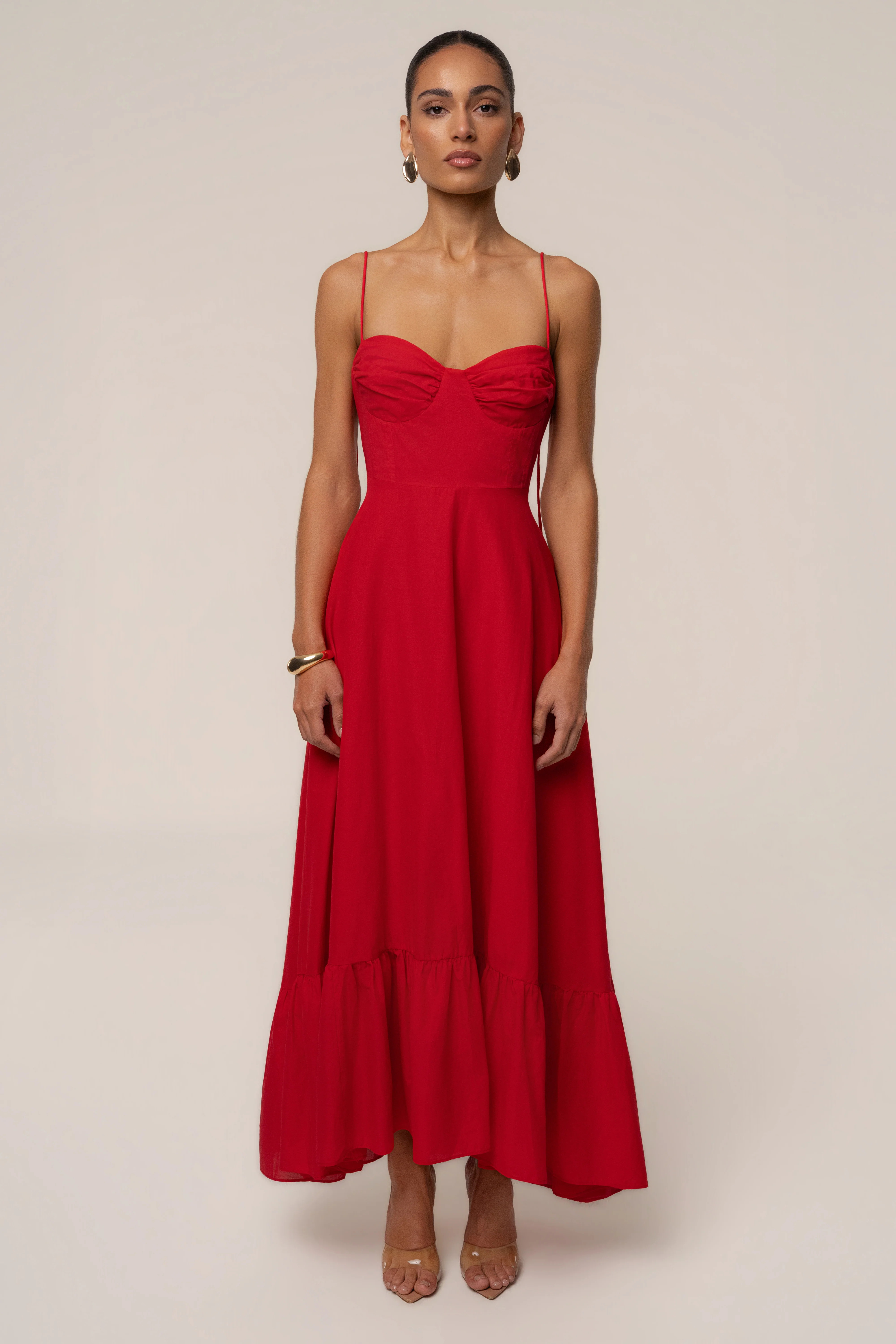 Red Romantic Flow Maxi Dress