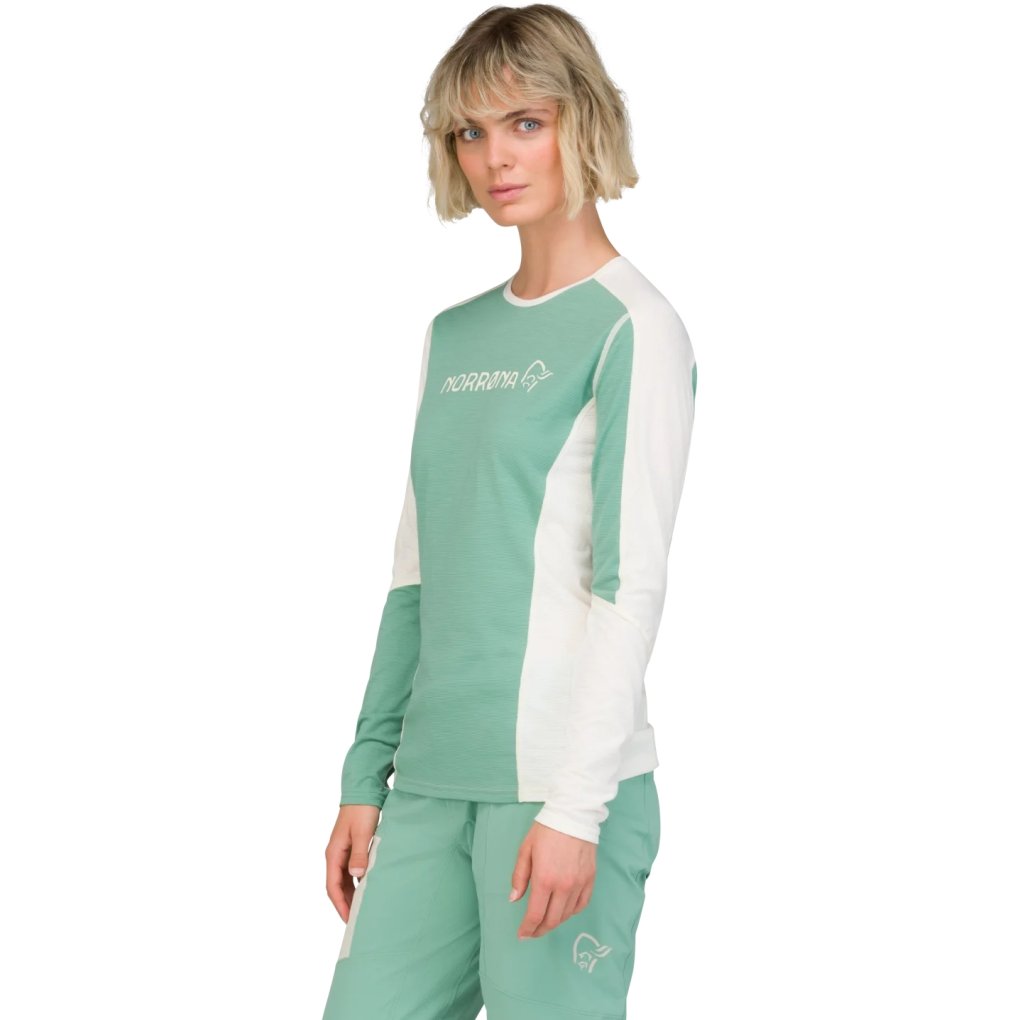 Norrona falketind equaliser merino round Neck Shirt Women - Malachite Green