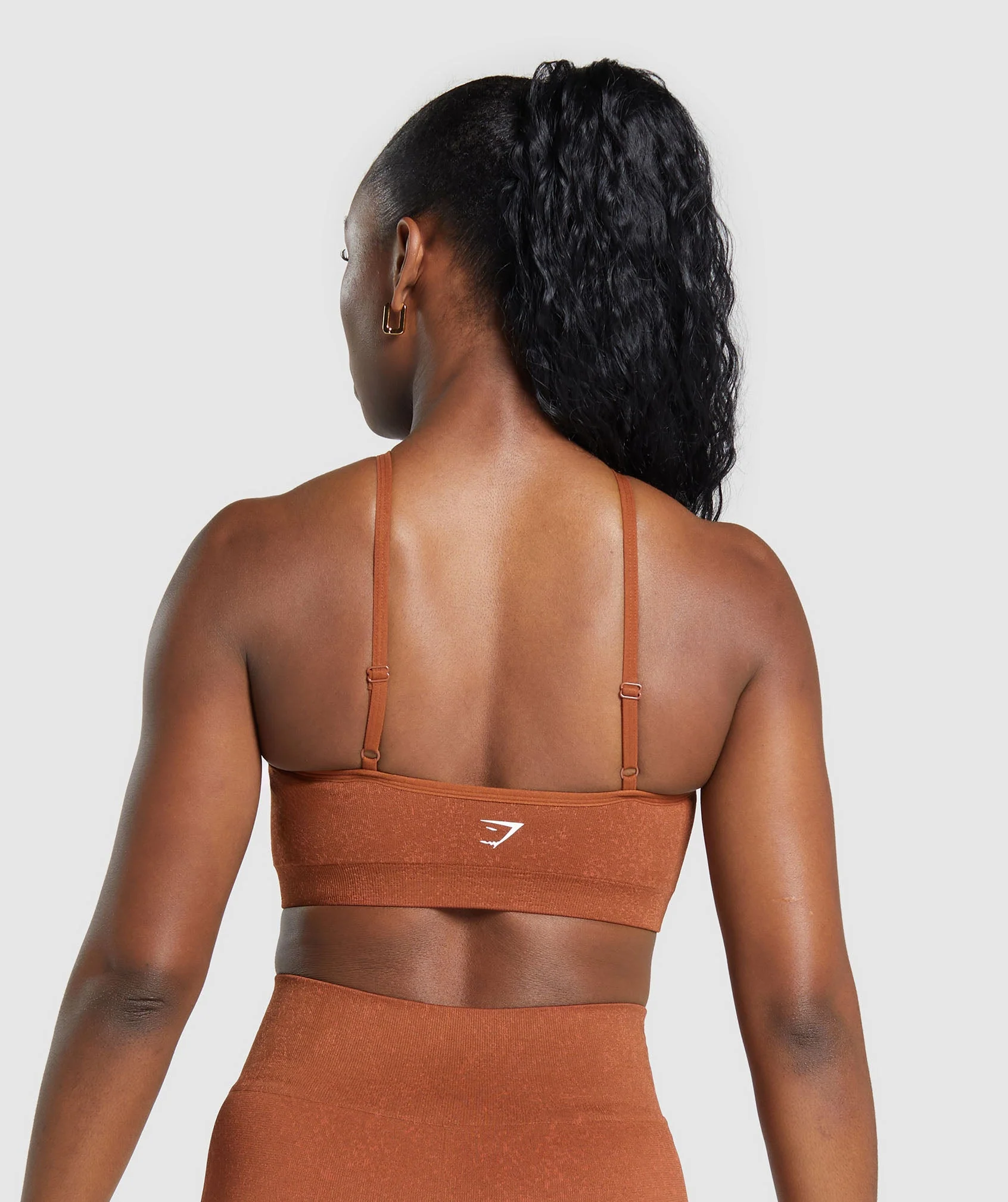 Adapt Fleck Seamless Halterneck Bralette Copper Brown/Terracotta Orange