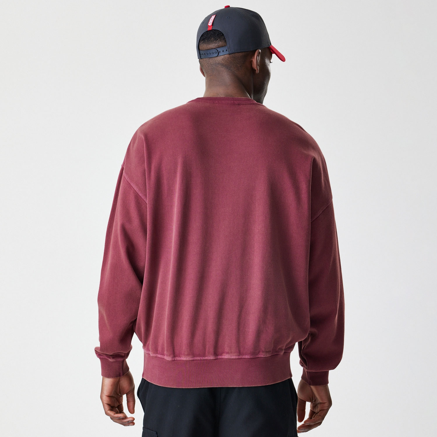 San Francisco 49ers Washed Oversized NFL Crew Neck Sweater Red