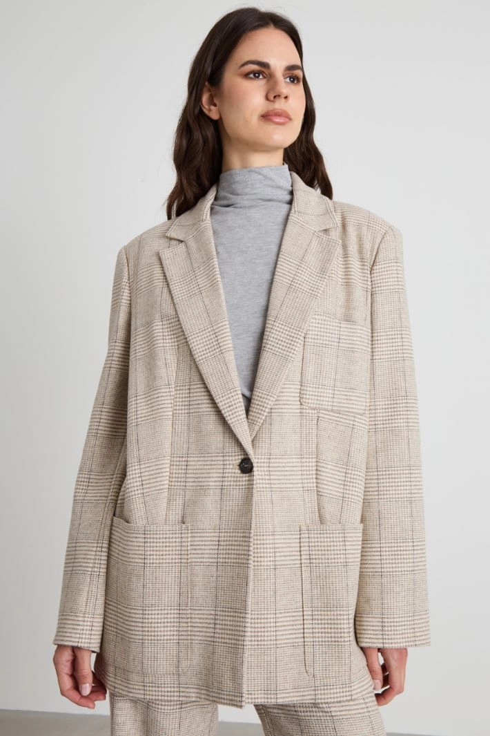 Wool and linen blazer - BEIGE