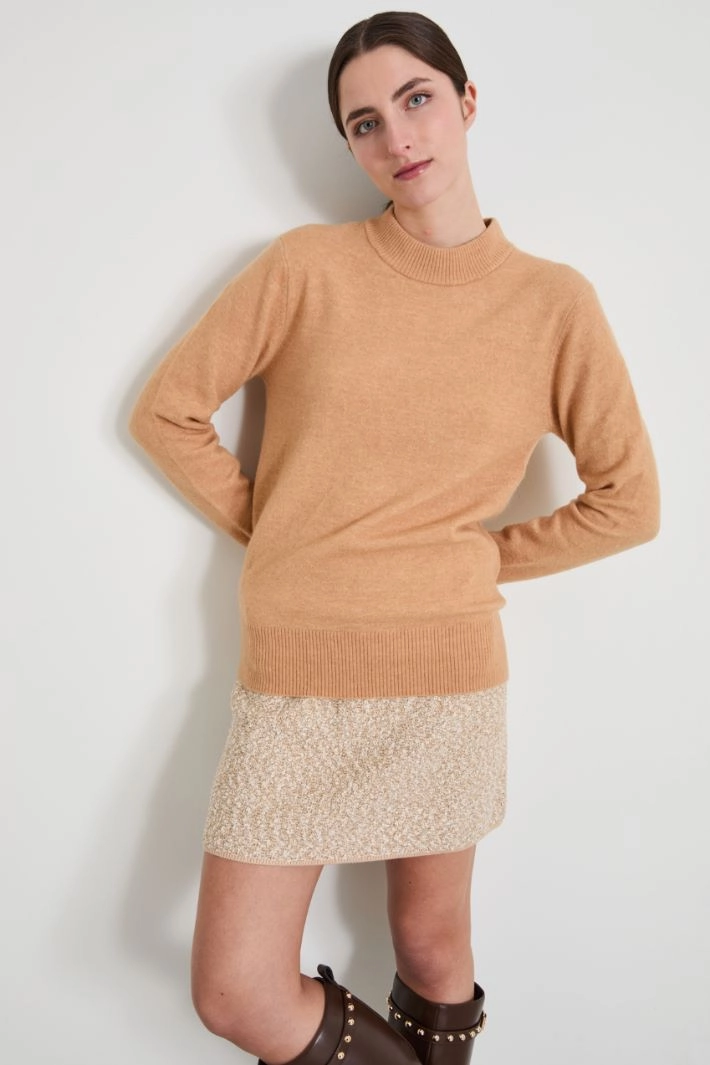 Buttoned sweater - BEIGE