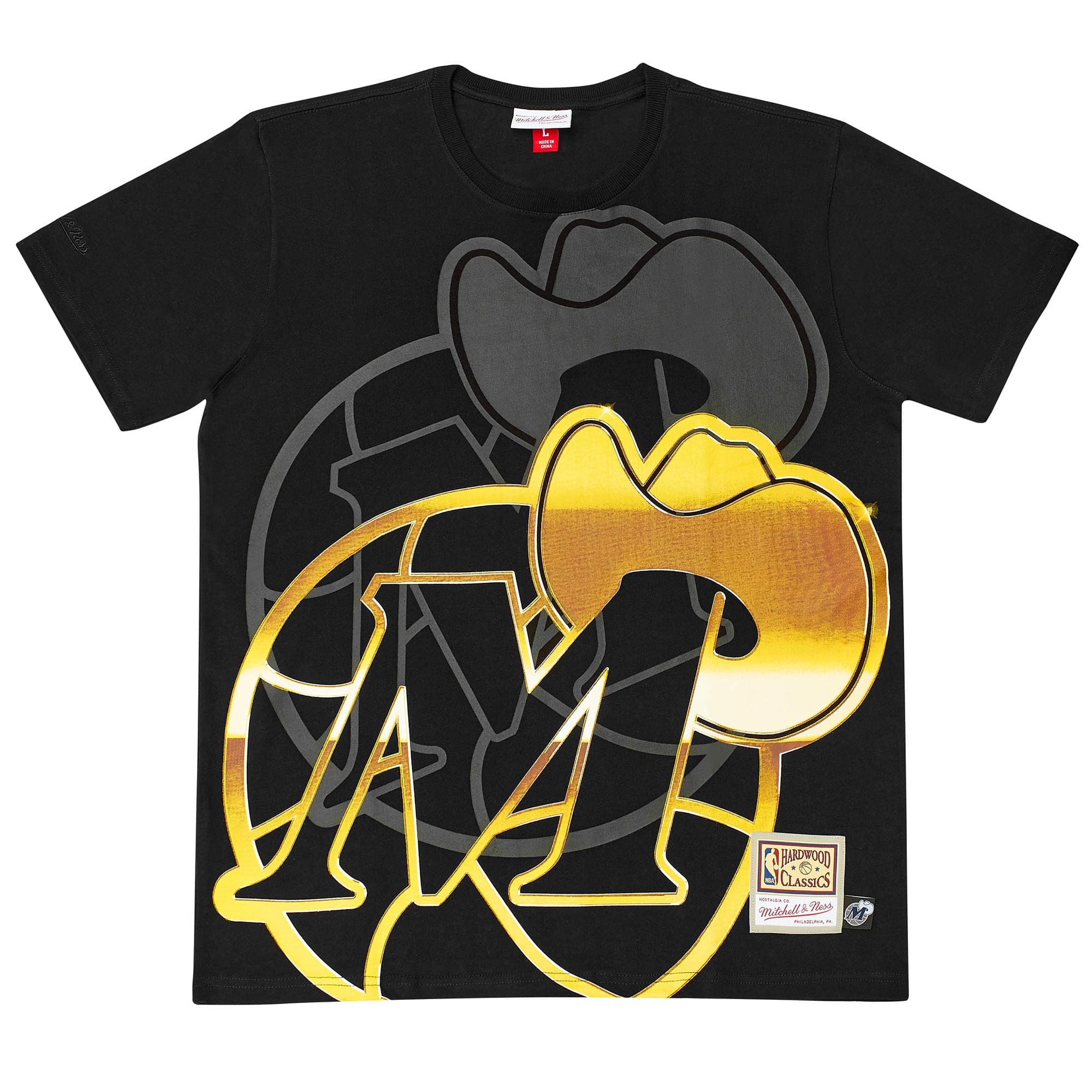 Dallas Mavericks Big Face 4.0 Heavyweight Mitchell & Ness NBA T-Shirt Black