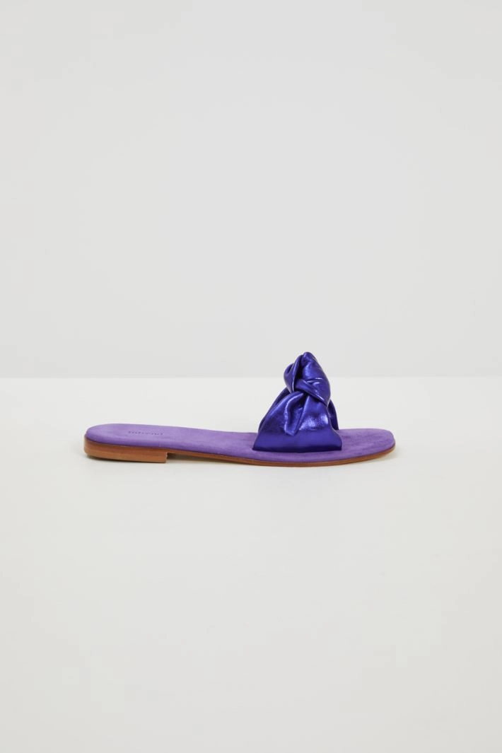 Knot-detailed slippers - VIOLET