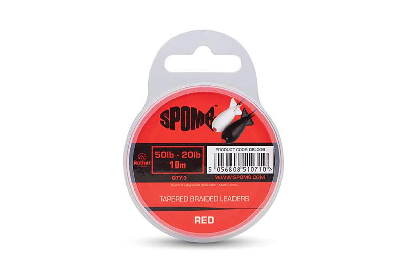 Spomb Tapered Braided Leaders Red & Black
