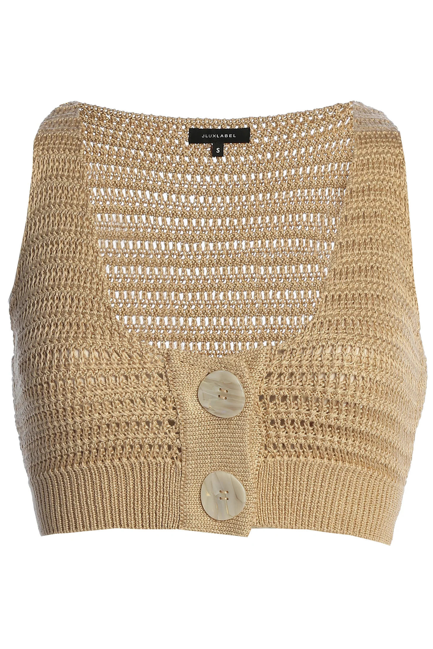 Beige Salmah Crochet Top