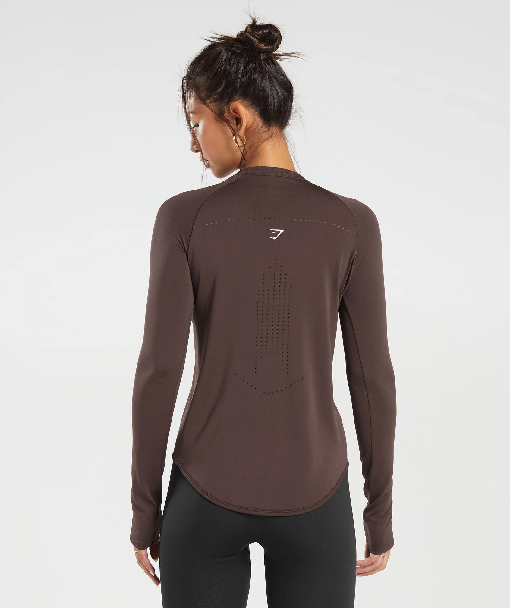 Sweat Seamless Long Sleeve Top Shadow Brown