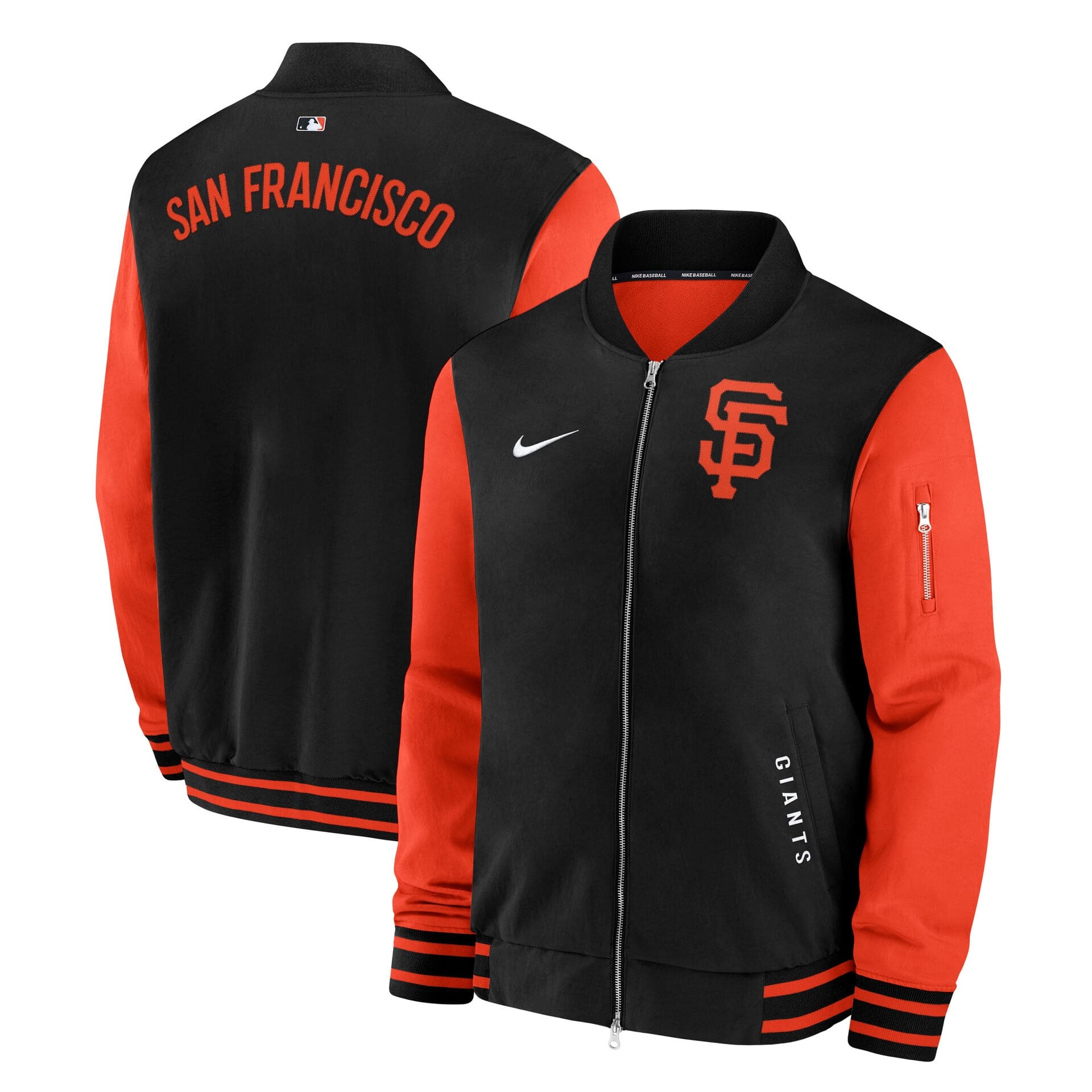 San Francisco Giants 2026 MLB Authentic Dugout Bomber Jacket Black