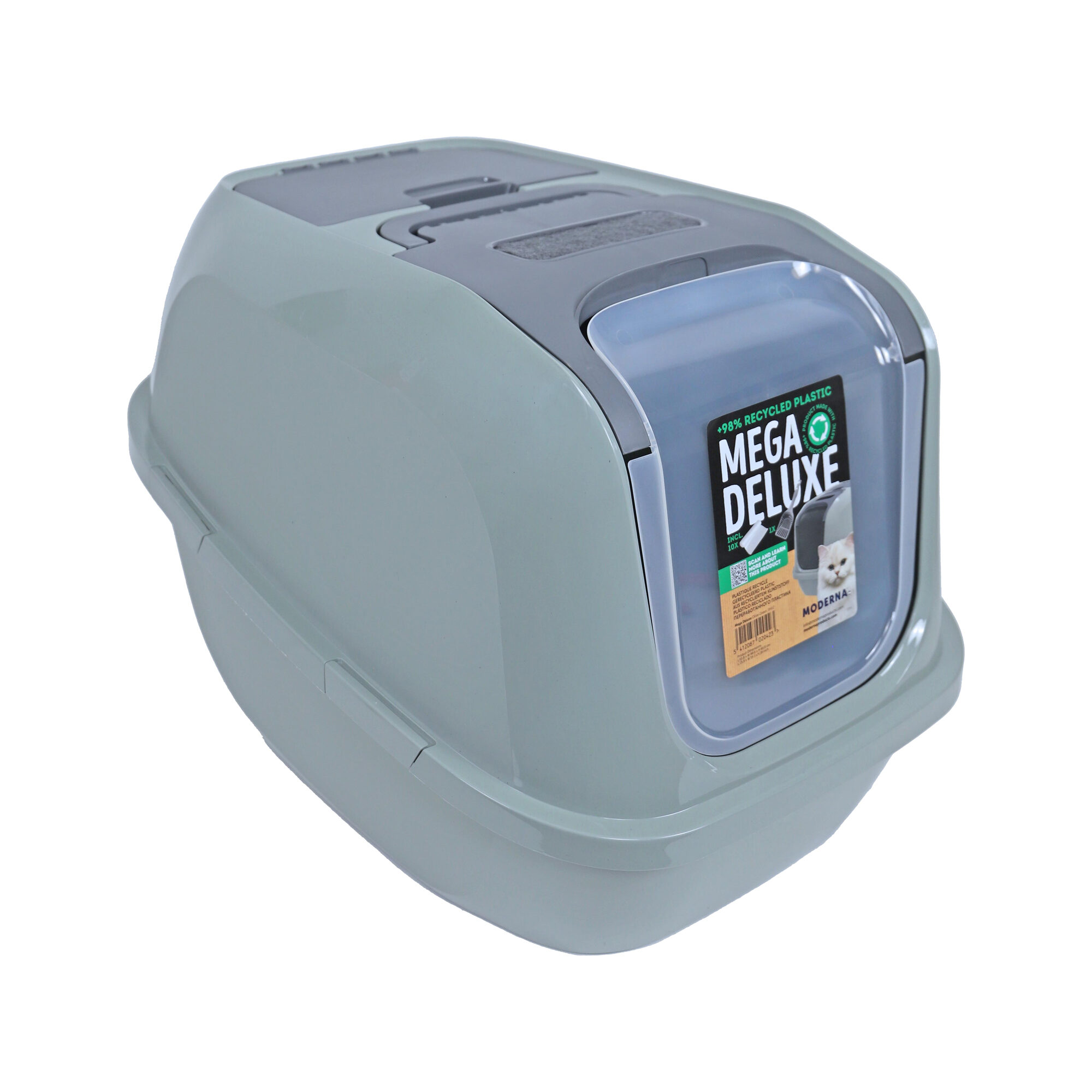 Moderna Cat Toilet Mega Deluxe - Recycle - Cool Grey - 45,5x49,5x66 cm