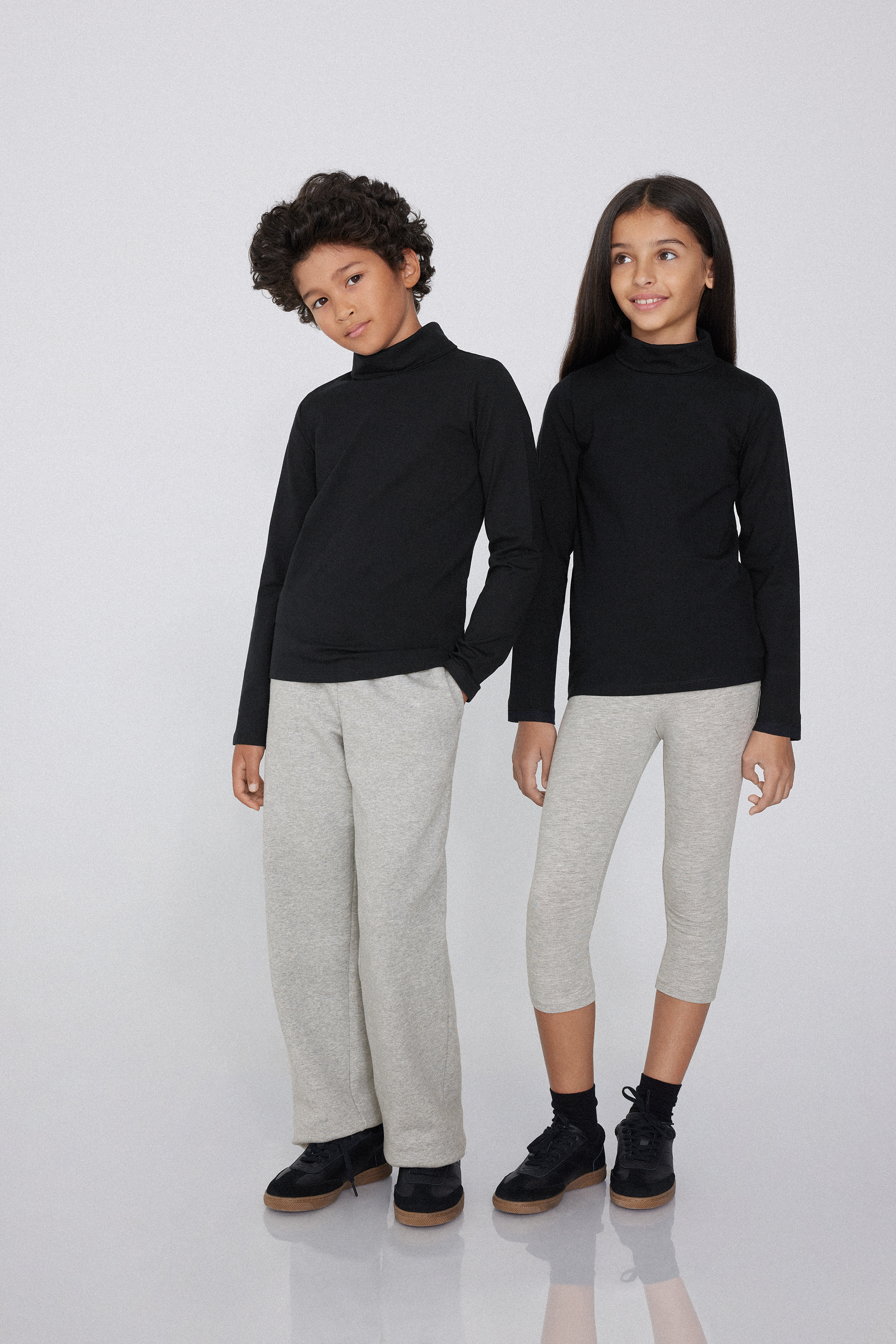 Kids’ Unisex Long-Sleeved Polo Neck Thermal Cotton Top