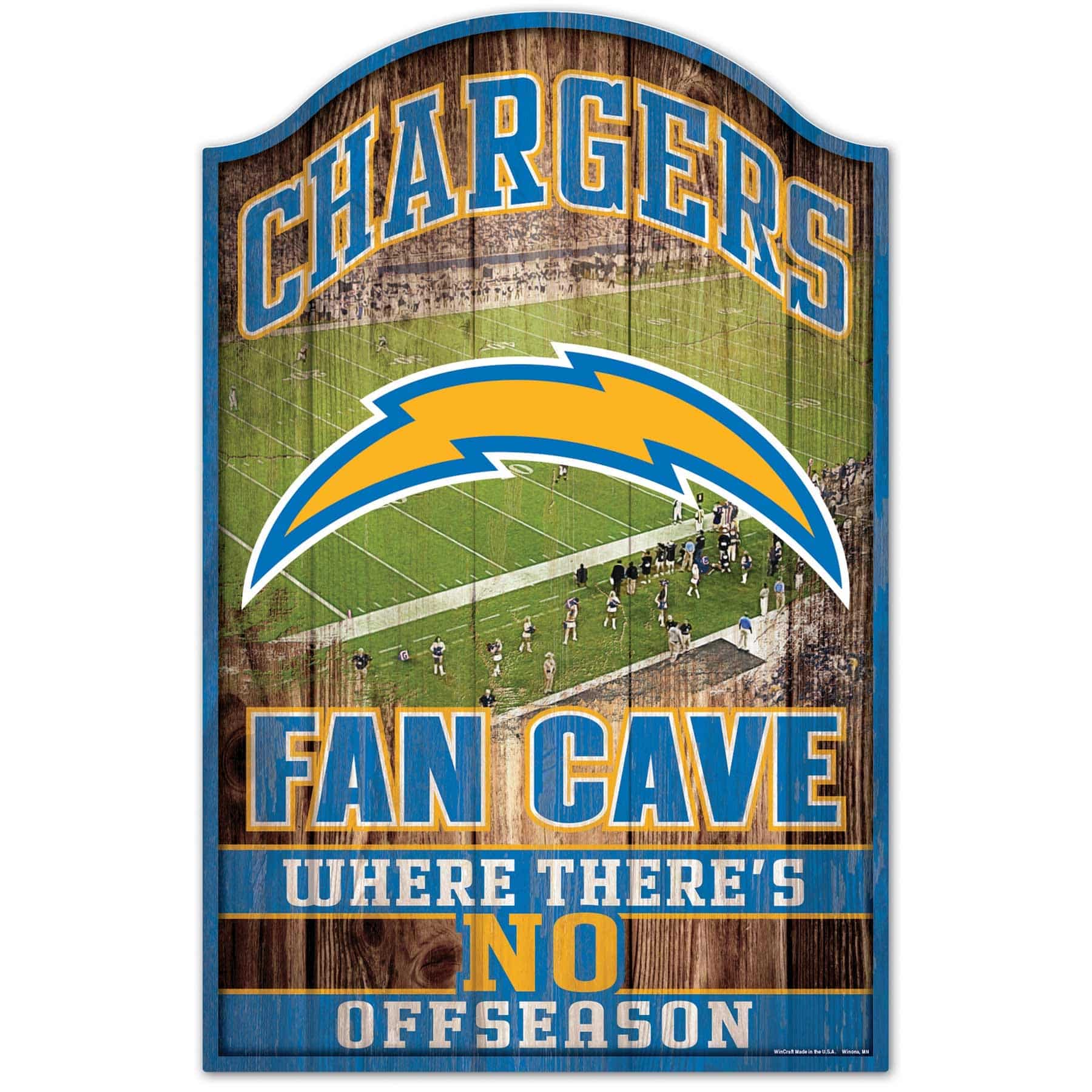 Los Angeles Chargers WinCraft NFL Fan Cave Wood Sign