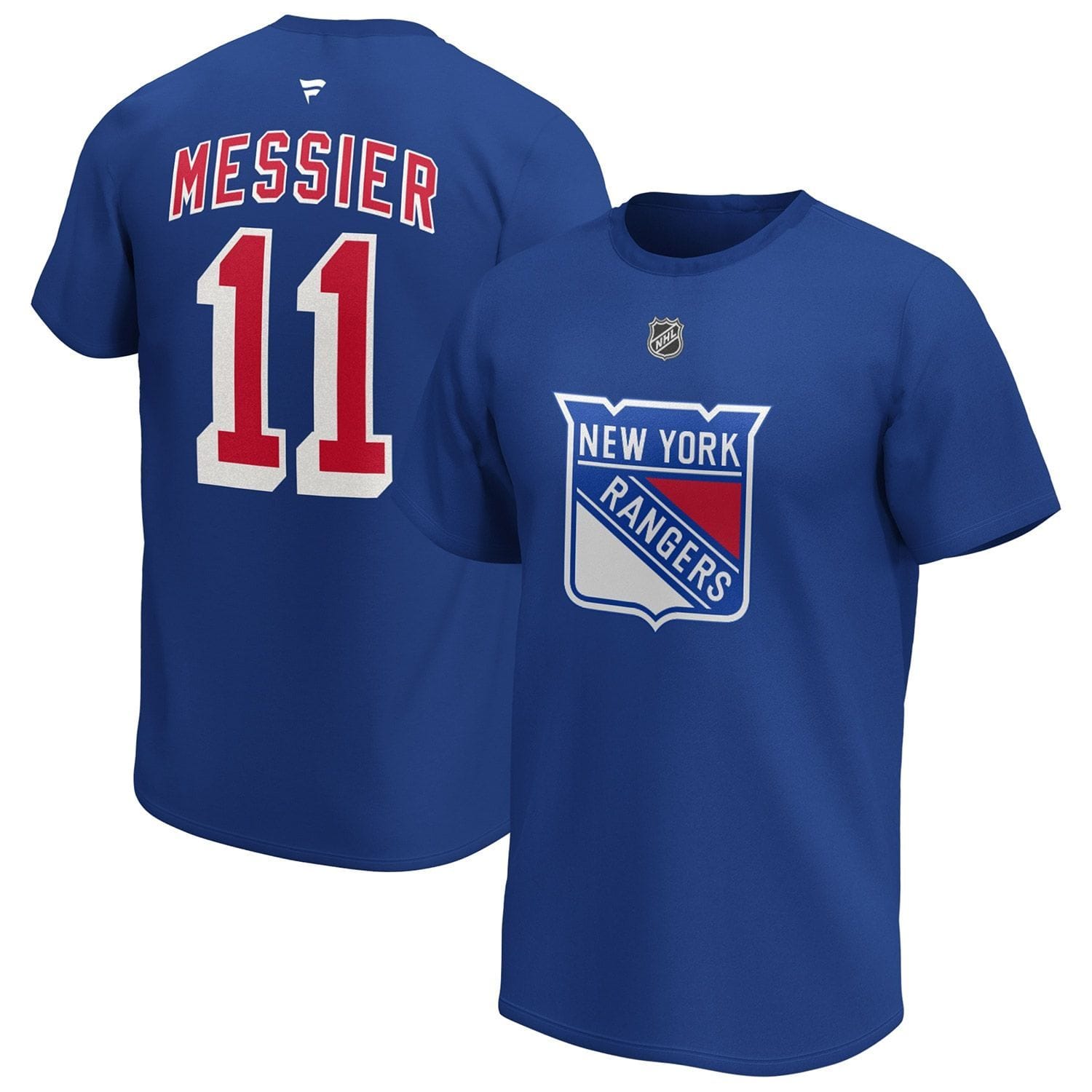 Mark Messier #11 New York Rangers Fanatics Alumni Player NHL T-Shirt Blue