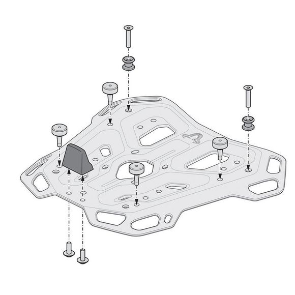 SW-MOTECH DUSC XL BLACK Top Case Kit (55 Liters) - For BMW Plastic Luggage Rack - BlackRef: swm1035 / gpt.07.897.66100/b