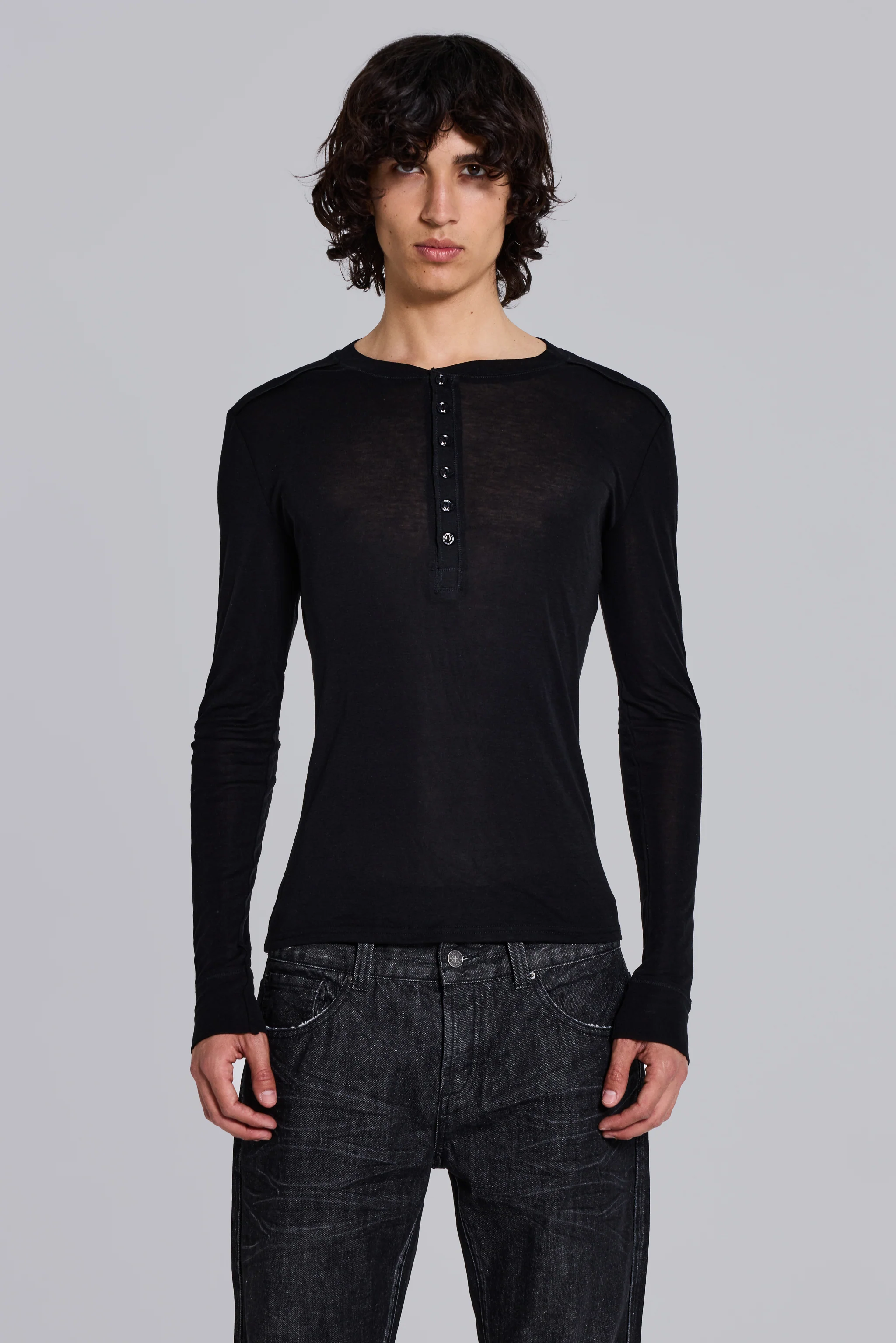 Black Haze Henley Top