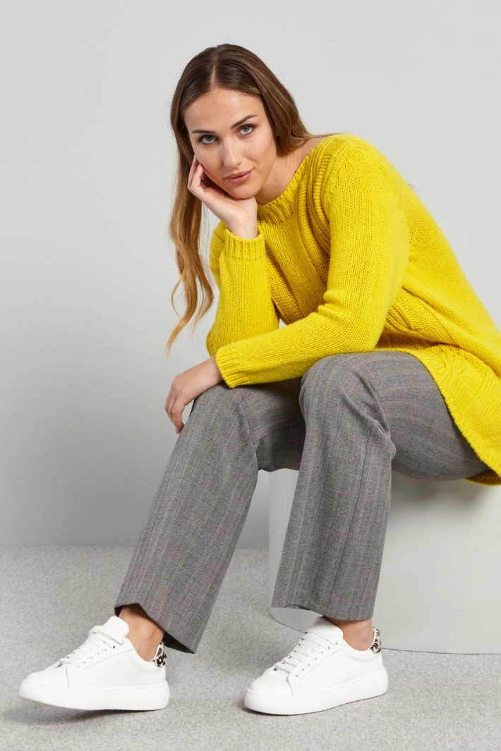 Boat neck sweater - YELLOW