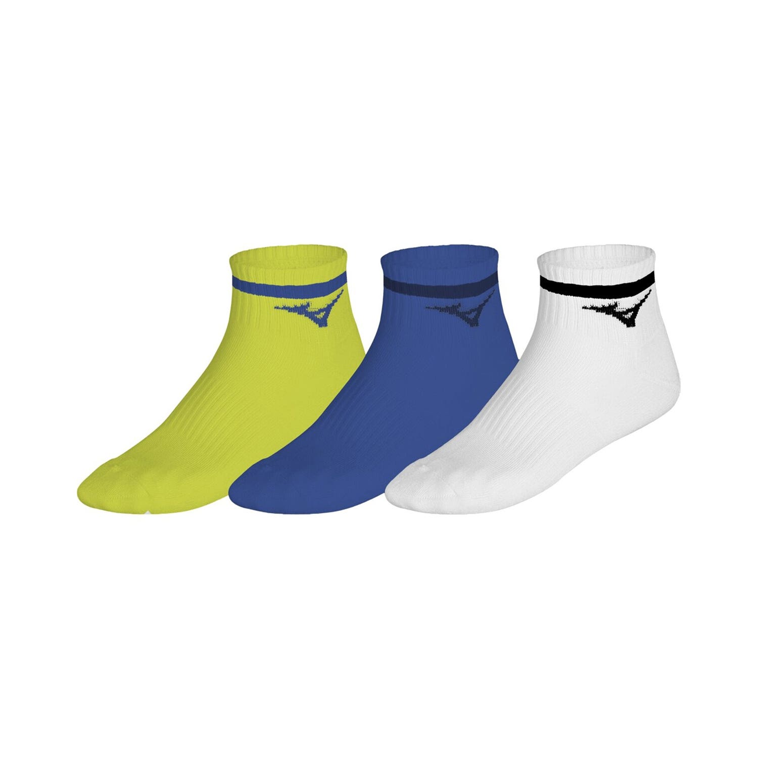 PACK OF 3 SOCKS MIZUNO TRAINING MID WITH LINE GREEN/BLUE/WHITE