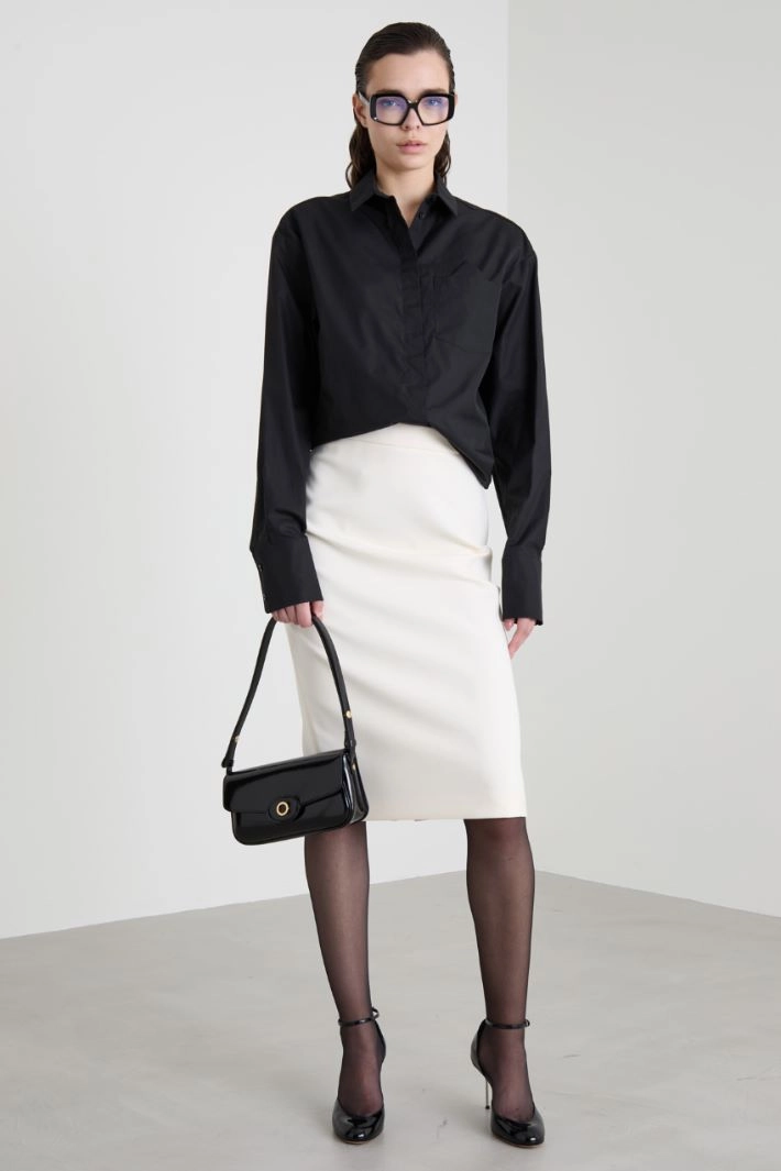 Stretch fabric pencil dress - CREAM