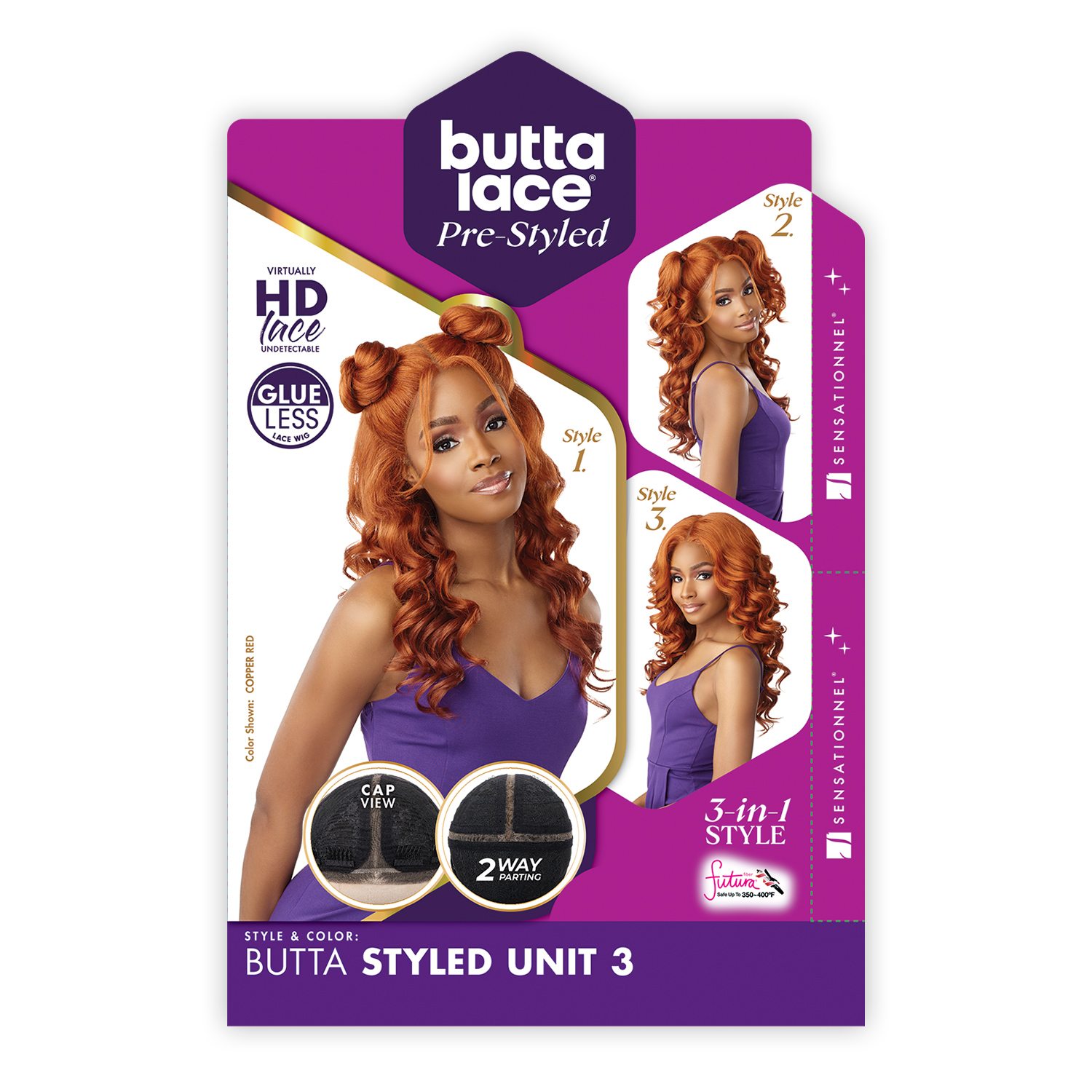 Sensationnel HD Lace Front Wig Glueless Butta Pre-Styled Unit 3