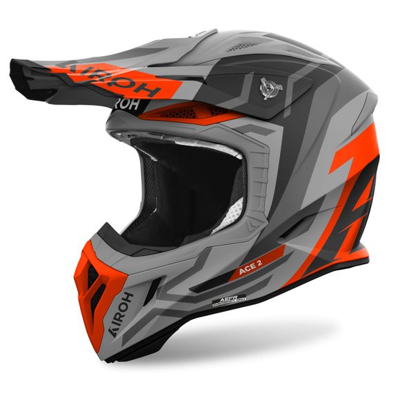 Casque cross Airoh AVIATOR ACE 2 - GROUND 2024 - Orange / NoirRef : AR1347
