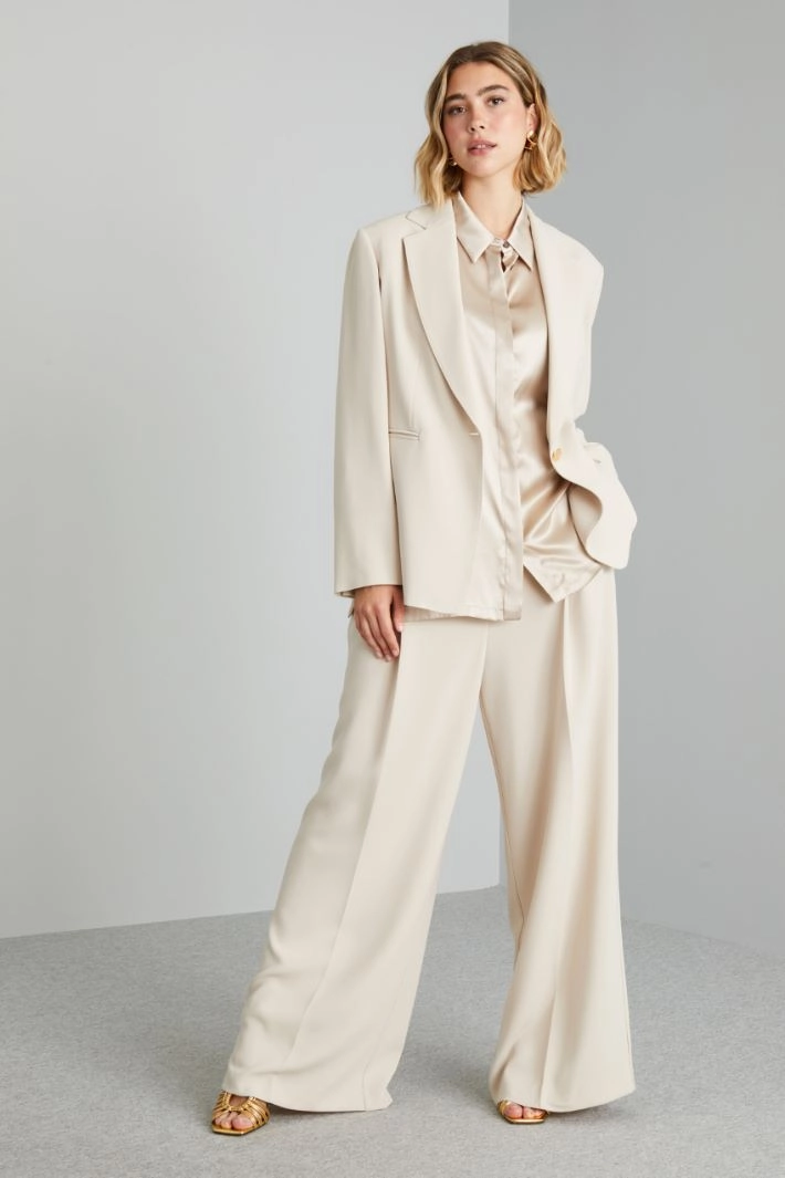 Cady palazzo trousers - IVORY
